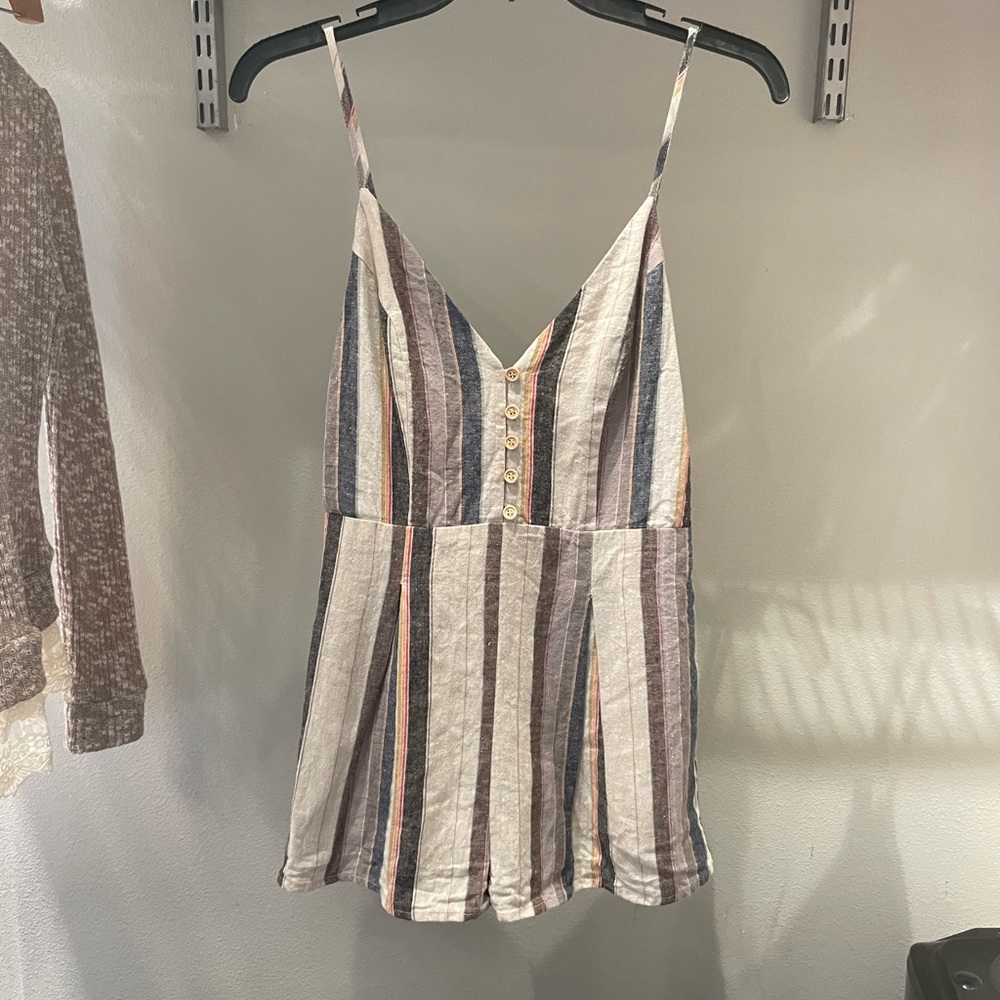Blue Blush Striped Romper Size Small